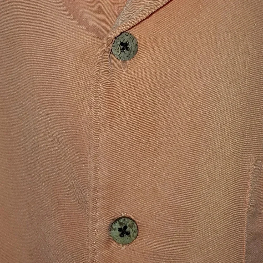 Caribbean Men's Button Up Shirt Size XL Salmon Peach Color - Picture 5 of 14